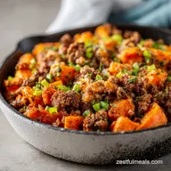 Beef Sweet Potato Skillet for 4 Servings: Pan-Seared and Tender