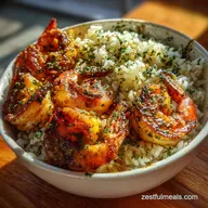 Creamy Garlic Butter Shrimp Bowl with Herb Rice