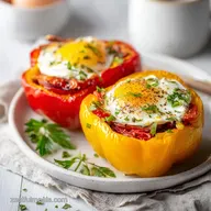 Stuffed Bell Peppers Recipe with Rice for 4 Servings