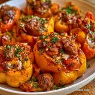 Ground Beef Stuffed Peppers with Rice