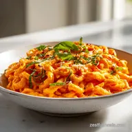 High Protein Roasted Red Pepper Pasta for 4 Servings
