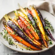 Christmas Vegetables Side Dish Recipe with Honey Roasted Carrots for 6 Servings