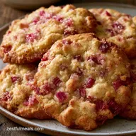 Seasonal Rhubarb Cookies with Coconut