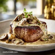 Steak Diane with Mushroom Cream Sauce for 2