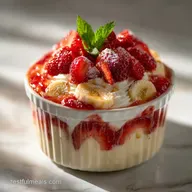 Strawberry Banana Pudding No-Bake Silky Custard