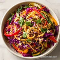 Thai Noodle Salad: Vibrant Veggies with Peanut Dressing in 25 Min