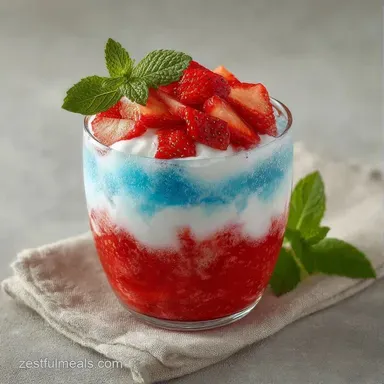 4th of July Mocktail with Coconut Milk Recipe Card