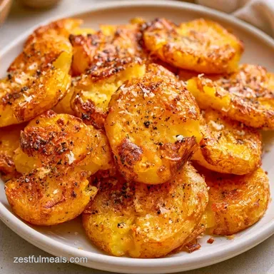 Air Fryer Smashed Potatoes with Parmesan
