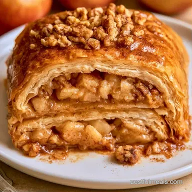 Apple Strudel with Phyllo Dough Recipe Card