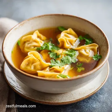 Wonton Soup Recipe with Silky Dumplings in 30 Minutes Recipe Card
