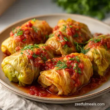 Ukrainian Cabbage Rolls Recipe for 9 Servings Recipe Card