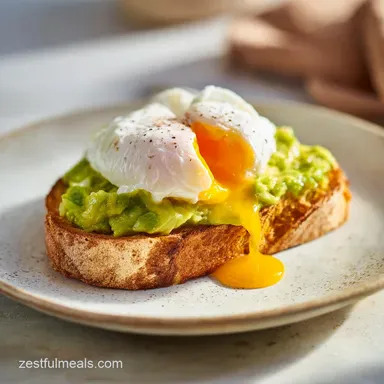 Avocado Toast With Poached Egg: 15 Min Recipe Card
