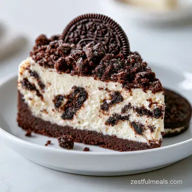 Oreo Cheesecake Recipe: Silky and Baked Recipe Card