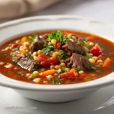 Beef Barley Soup for 8 Servings - Dutch Oven
