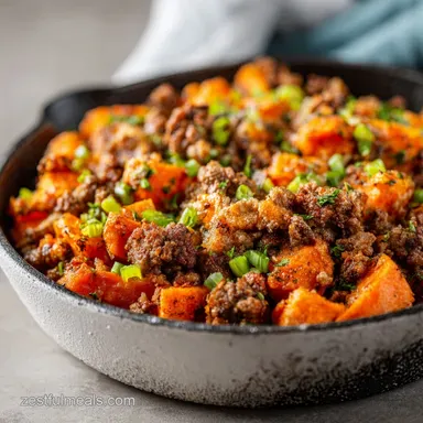 Beef Sweet Potato Skillet for 4 Servings: Pan-Seared and Tender