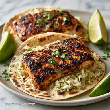Blackened Cod Fish Tacos in 31 Minutes Recipe Card