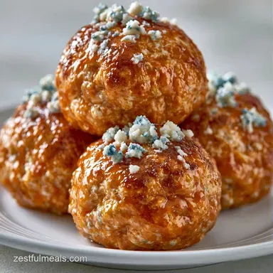 Buffalo Chicken Meatballs in 35 Minutes Recipe Card