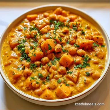 Butternut Squash Chickpea Curry One-Pot Recipe Card