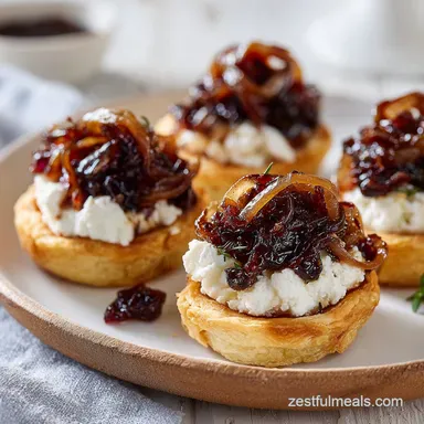 Caramelized Onion and Goat Cheese Tarts: Slow-Cooked French