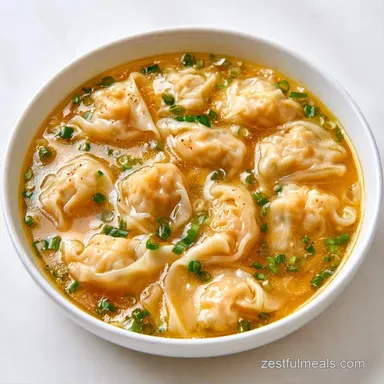 Wonton Soup with Chicken and Shrimp Recipe Card