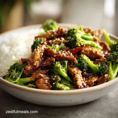 Chicken and Broccoli Stir Fry Recipe for 4 Servings Recipe Card