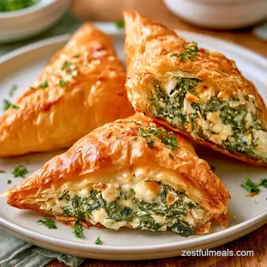 Chicken Phyllo Triangles in 30 Minutes Recipe Card