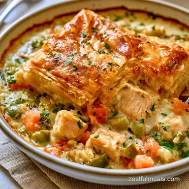 Chicken Pot Pie with Phyllo Crust for 4