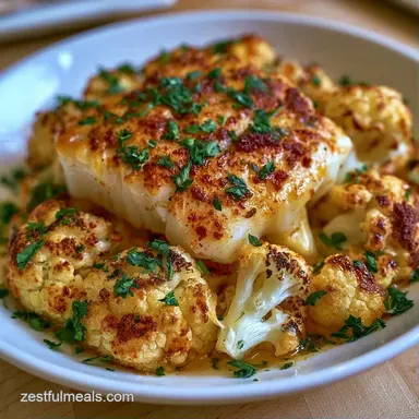 Cod with Cauliflower for 4 Servings Recipe Card