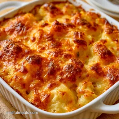 Cheesy Potato Casserole with Hash Browns Recipe Card