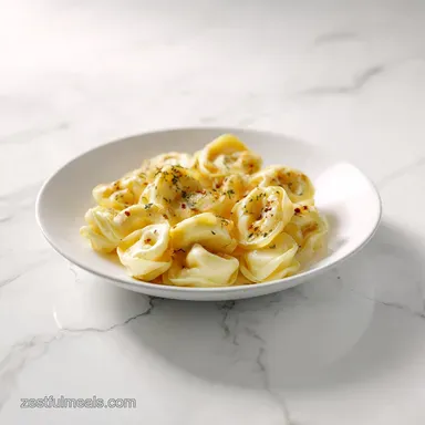 French Onion Tortellini: One-Pan Meal for 4 Servings Recipe Card