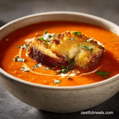 Creamy Tomato Soup Panera Copycat Recipe Ready in 30 Min Recipe Card