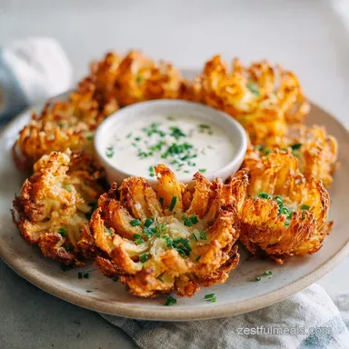 Crispy Easy Air Fryer Blooming Onion Recipe with Dipping Sauce