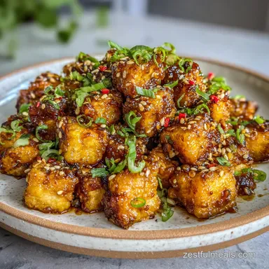 Irresistibly Crispy Honey Garlic Tofu Recipe: Oven-Only Recipe Card