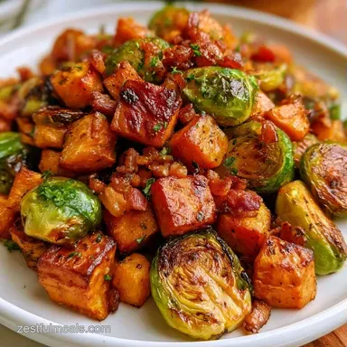 Roasted Sweet Potato Hash for 4 Servings Recipe Card