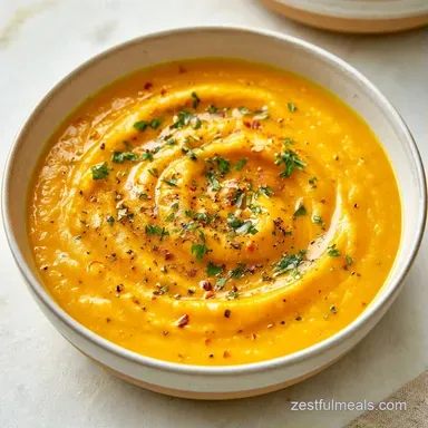 Curried Butternut Squash Soup: One-Pot Recipe Card