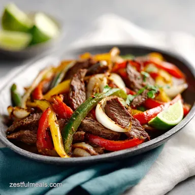 Easy 30 Minute Steak Fajitas Meal for 4 Servings