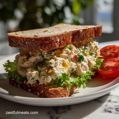 Easy Chicken Salad Sandwich: Creamy & Crunchy Recipe Card