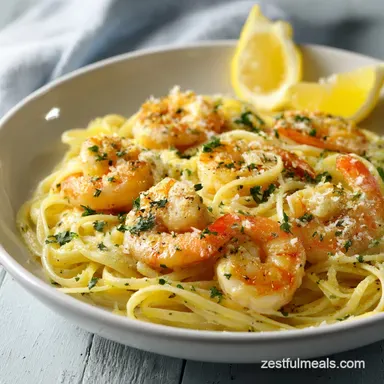 Easy Garlic Shrimp Pasta in 20 Minutes Recipe Card