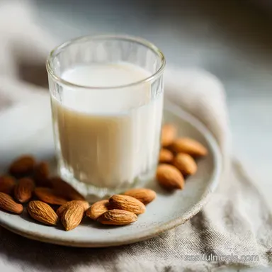 Almond Milk Recipe Using Almonds for 4 Servings Recipe Card