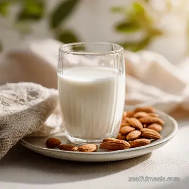 Almond Milk Recipe Using Almonds for 4 Servings