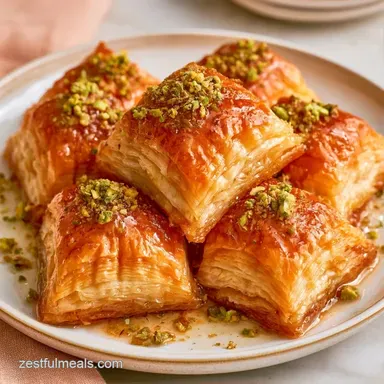 Baklava with Pistachios: Golden Baked Recipe Card