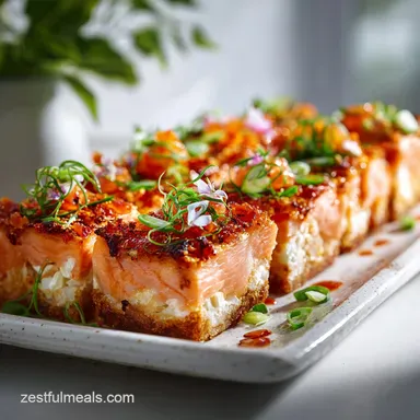 Easy Spicy Salmon Sushi Bake Recipe: Oven-Only Crispy