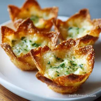 Spinach Artichoke Wonton Cups: Crispy Recipe Card