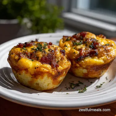 Egg Bites Cooked in Oven with Bacon and Cheese: Meal Prep Friendly Recipe Card