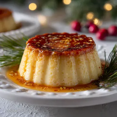 Eggnog Flan Recipe: Holiday Flavors Baked Recipe Card