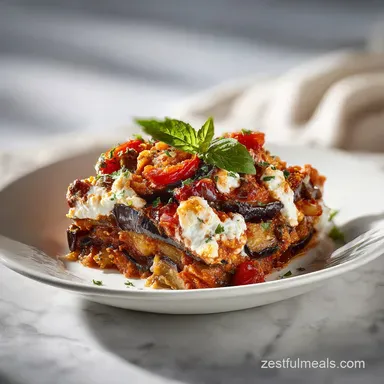 Eggplant Ricotta Casserole for 6 Servings Recipe Card