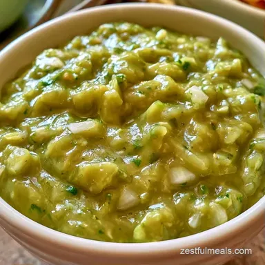 Unripe Tomato Salsa for 4 Servings Recipe Card