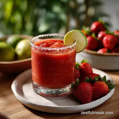 Frozen Strawberry Margarita: Velvety Texture Recipe Card