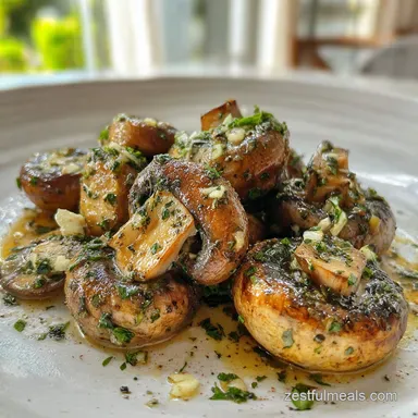 Garlic Mushroom with Garlic and Herbs for 4 Servings Recipe Card