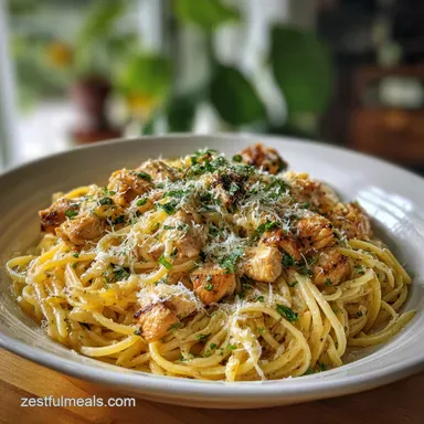 One Pan Garlic Parmesan Chicken Pasta in 30 Minutes Recipe Card